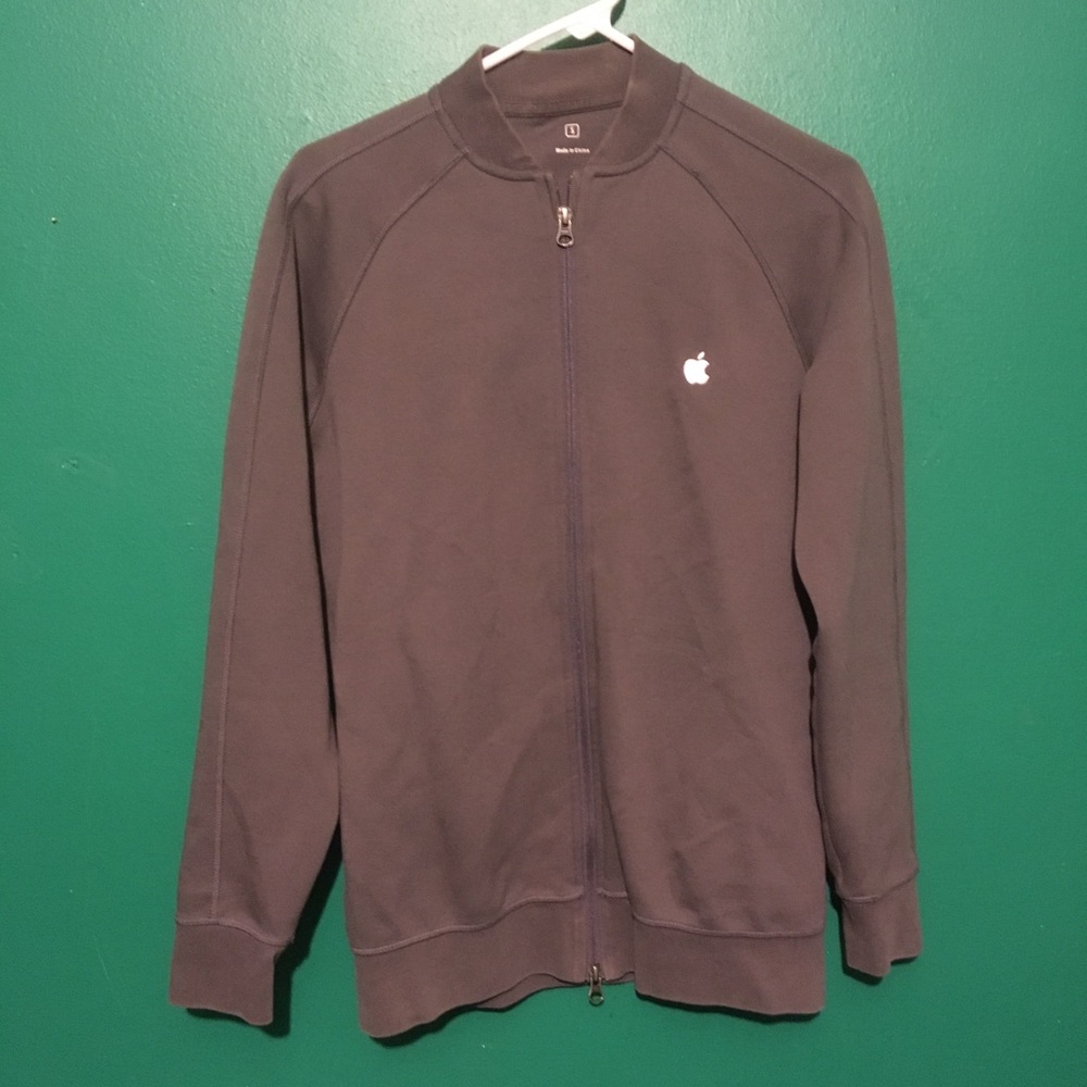 Apple Mac Full Zip Sweater Gray Mens Small